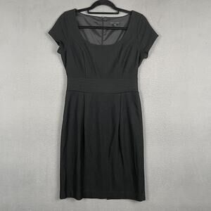 Banana Republic Dress Womens 4 Black Wool Short Sleeve Sheath Lined Career